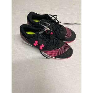 Under Armour Girls Glyde RM 1297332-064 Black Baseball Cleats Shoes Size 7.5 A41